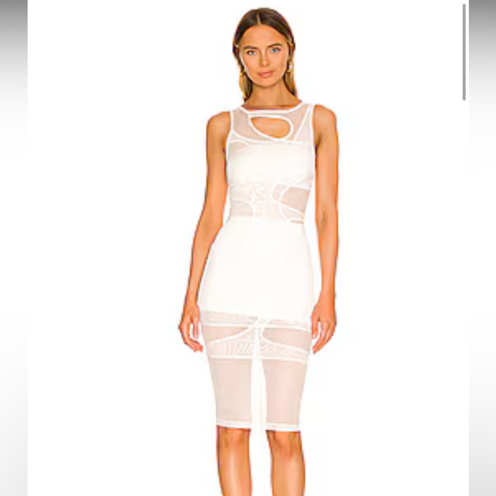 Superdown | Amalia Cut Out Midi Dress | White | Large